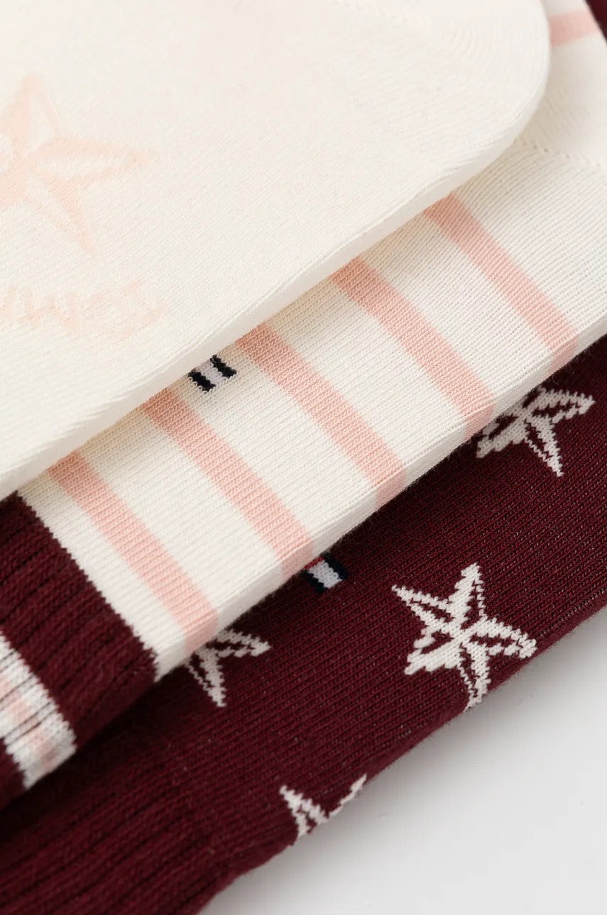 Детские носки Tommy Hilfiger 3 шт цвет бордовый 701229875