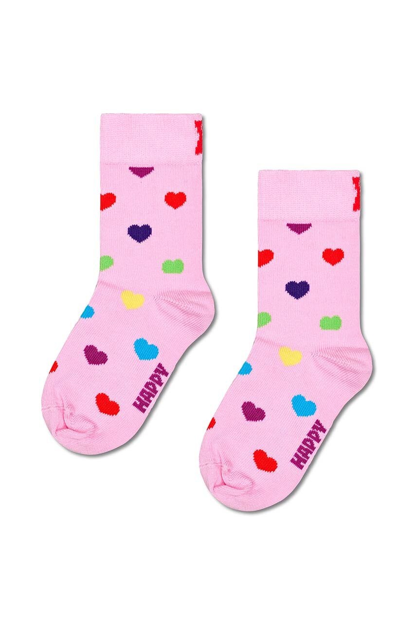 

Детски чорапи Happy Socks Kids Heart Sock в розово P001466, Розов