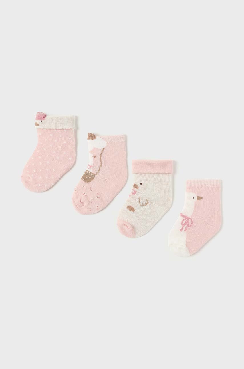 

Детски чорапи Mayoral Newborn (4 чифта) в розово 9762, Розов