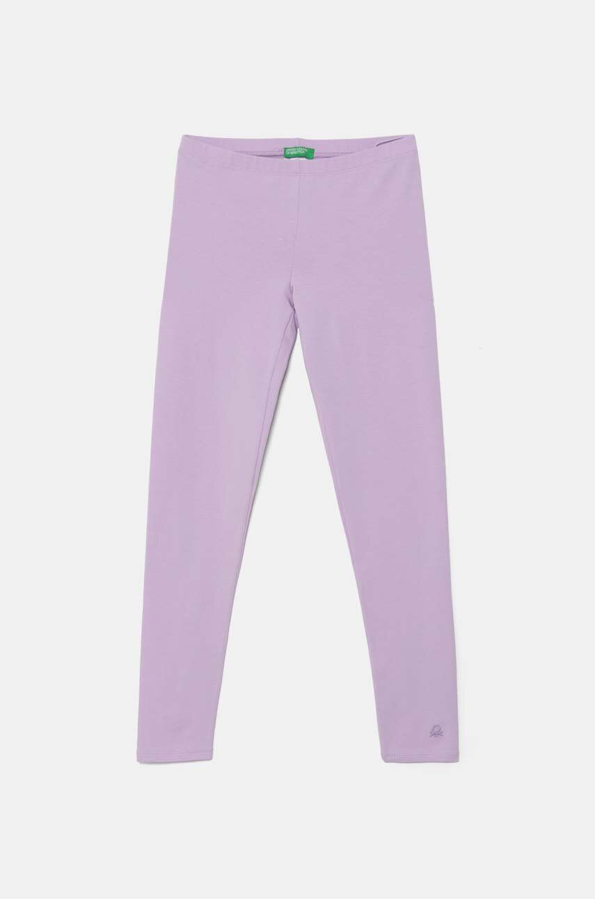 United Colors of Benetton leggins copii culoarea violet, neted, 3MT1CF02G