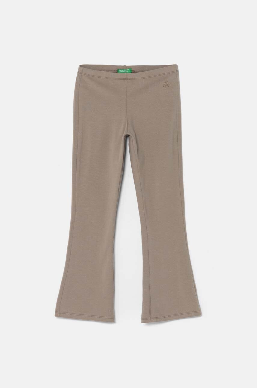 United Colors of Benetton leggins copii culoarea maro, neted, 3DKECF037