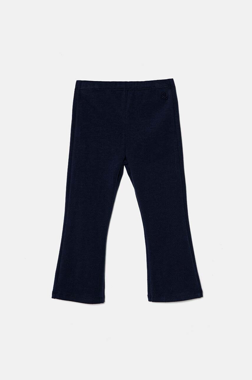 United Colors of Benetton leggins copii culoarea albastru marin, neted, 3DKEGF028
