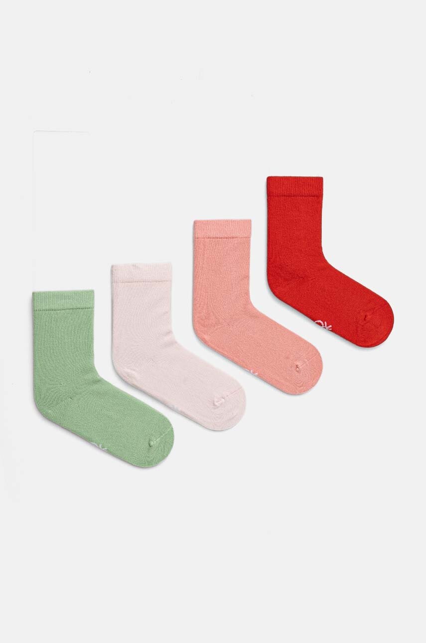 

Чорапи United Colors of Benetton (4 чифта) в розово 6GRD07028, Розов