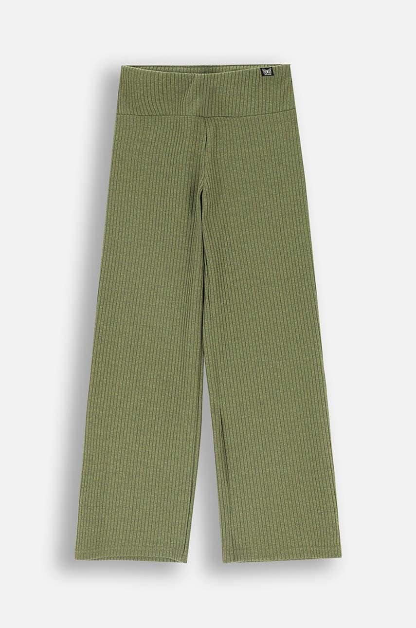 Coccodrillo pantaloni copii culoarea verde, neted, MYSTIC NATURE GIRL JUNIOR