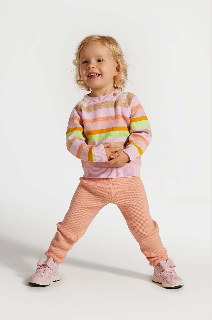 Coccodrillo leggins copii culoarea portocaliu, neted, PASTELOVE GIRL NEWBORN