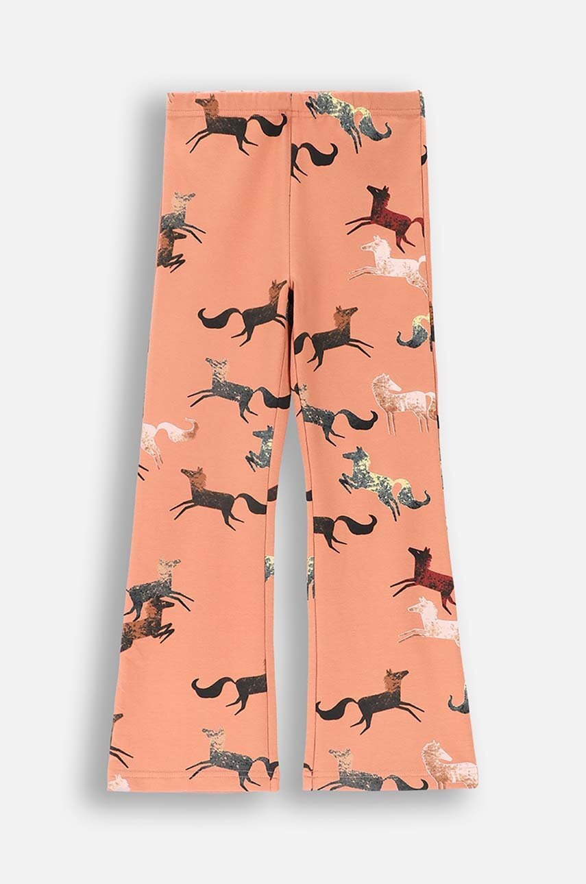 Детские хлопковые леггинсы Coccodrillo цвет розовый с узором RODEO GIRL KIDS