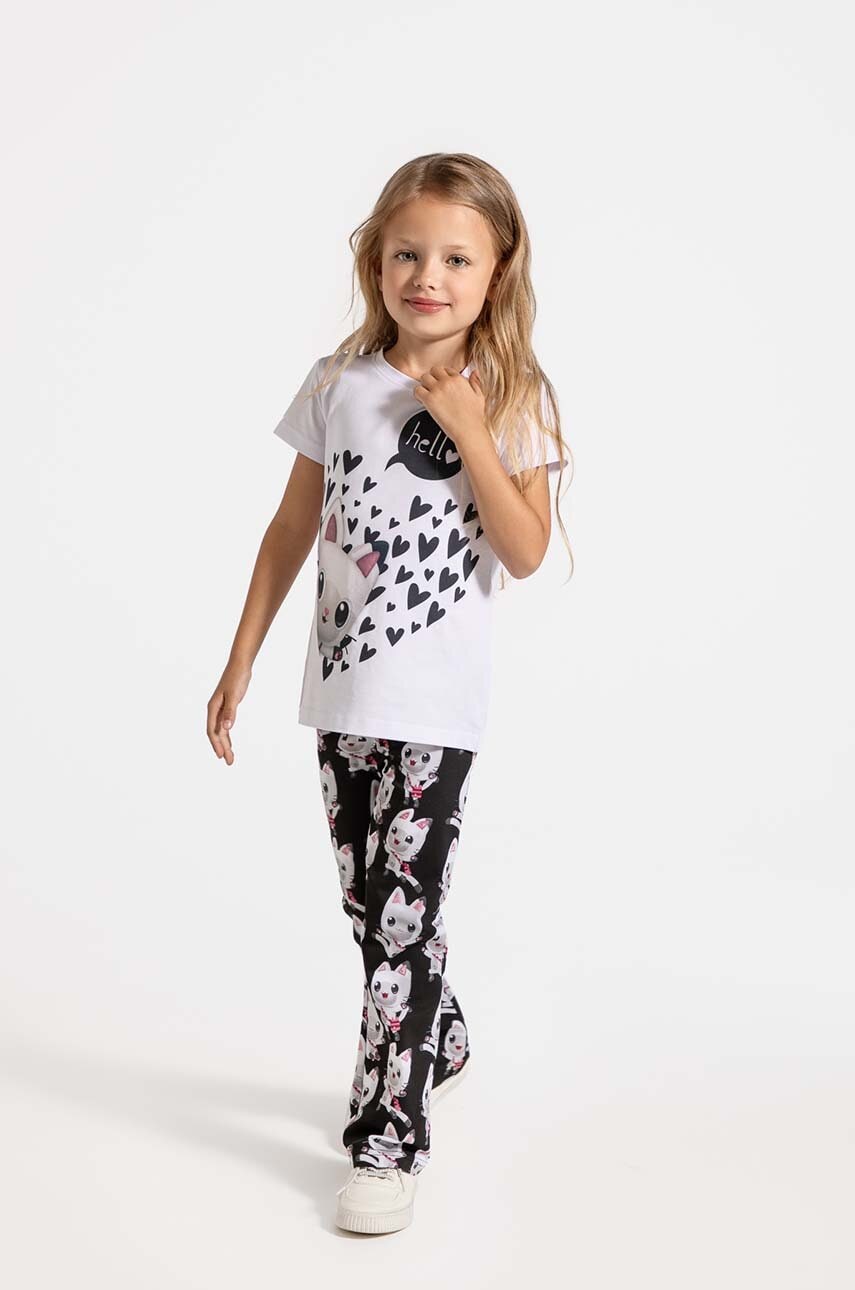 Coccodrillo leggins din bumbac pentru copii culoarea negru, modelator, LICENCE GIRL DISNEY