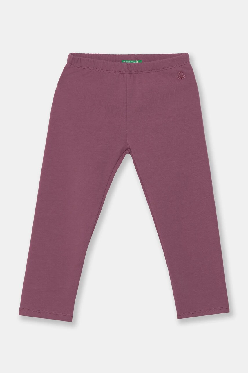 United Colors of Benetton leggins copii culoarea violet, neted, 35Q2GF019