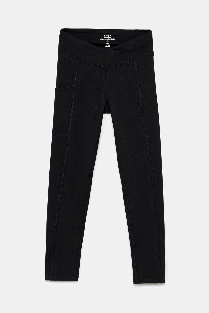 Abercrombie & Fitch leggins copii culoarea negru, neted, KI247-4055