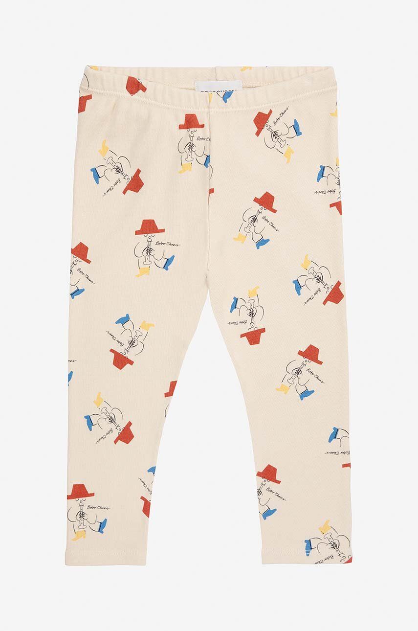 Bobo Choses leggins bebe Magic Flute culoarea bej, modelator, 224AB048