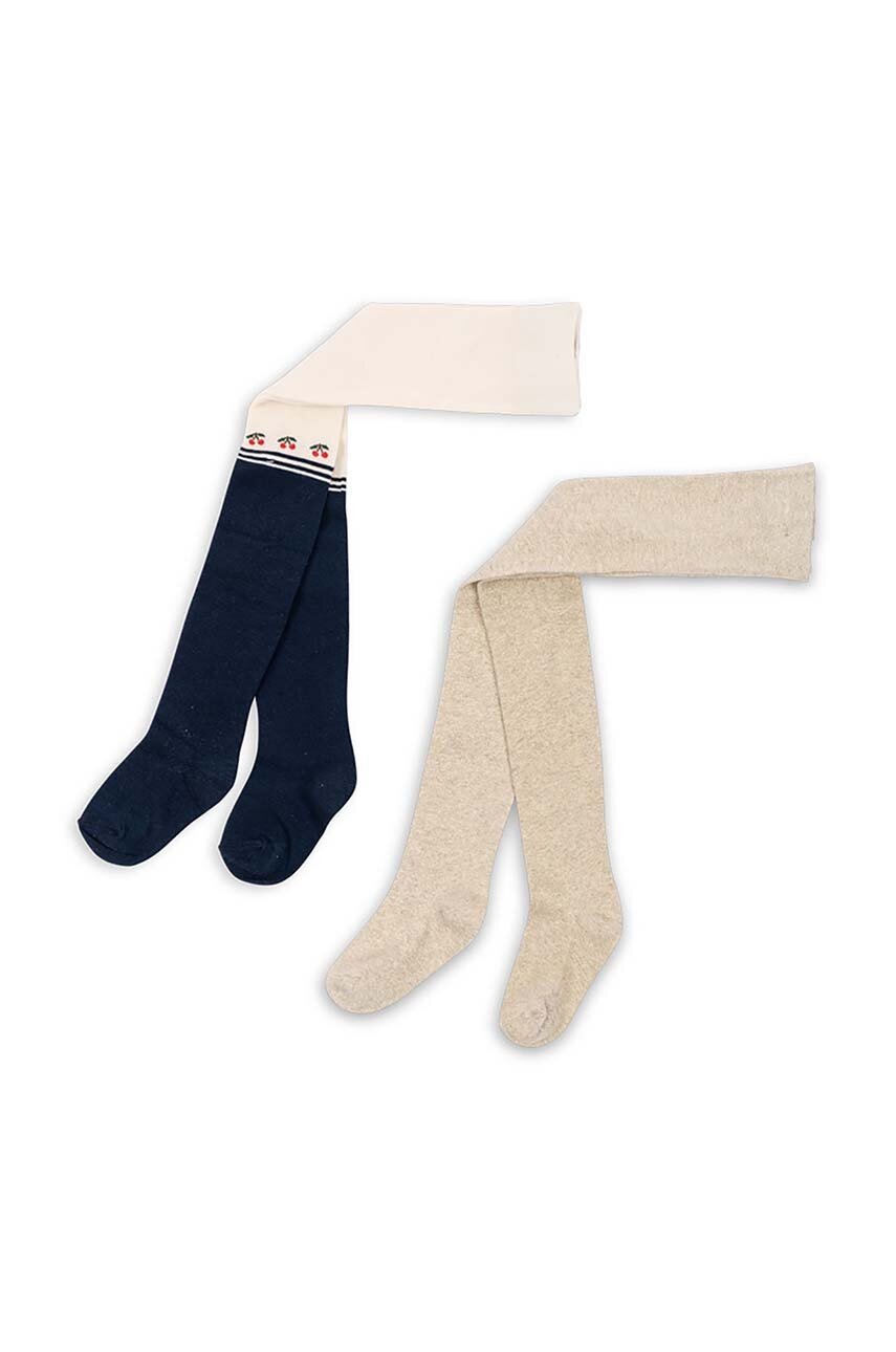 Levně Dětské punčocháče Konges Sløjd 2 PACK CHERRY LUREX TIGHTS 2-pack béžová barva, KS101775