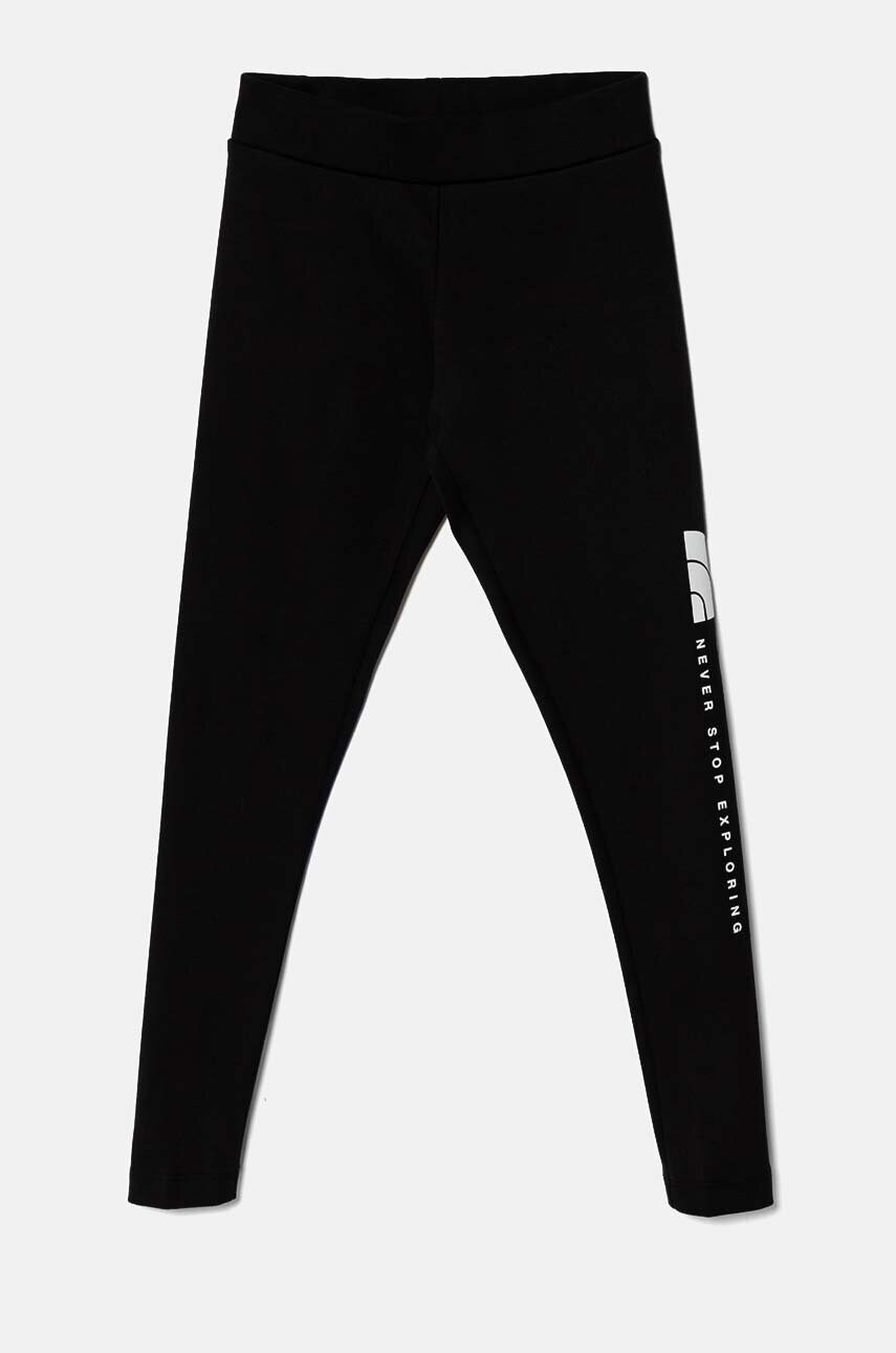 The North Face leggins copii VERTICAL GRAPHIC LEGGINGS culoarea negru, cu imprimeu, NF0A89HVJK31