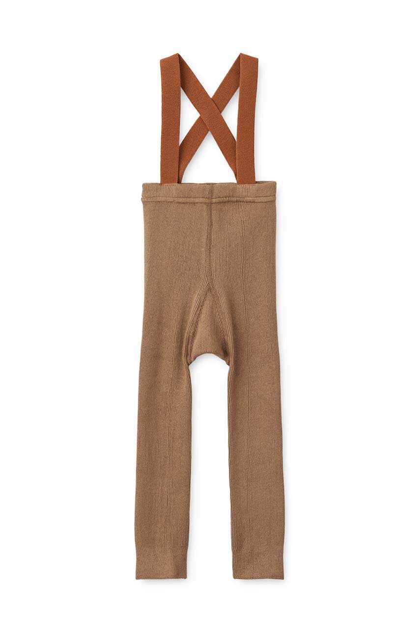 Liewood leggins din bumbac pentru bebeluși Cuno Tights culoarea maro, neted, LW19162
