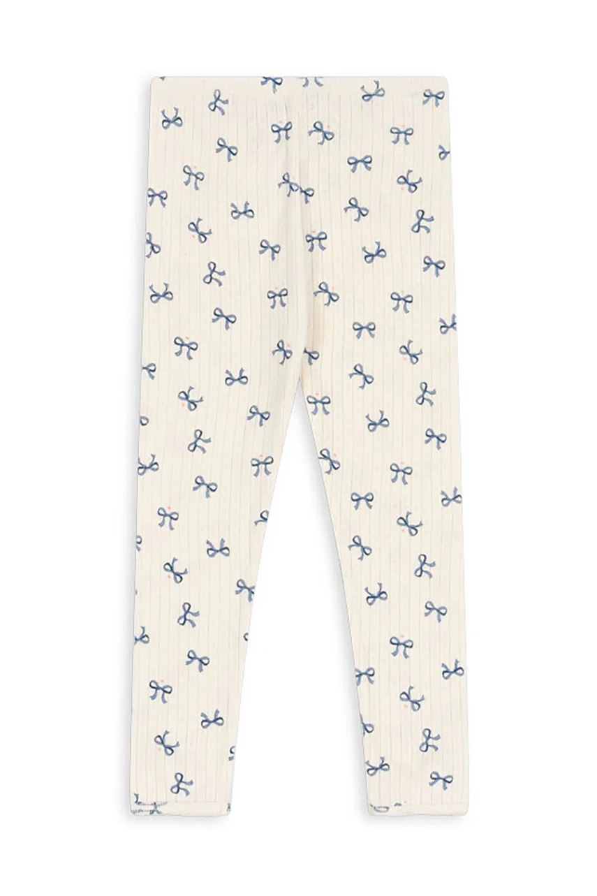 Детские хлопковые леггинсы Konges Sløjd MINNIE PANTS GOTS цвет белый с узором KS102058