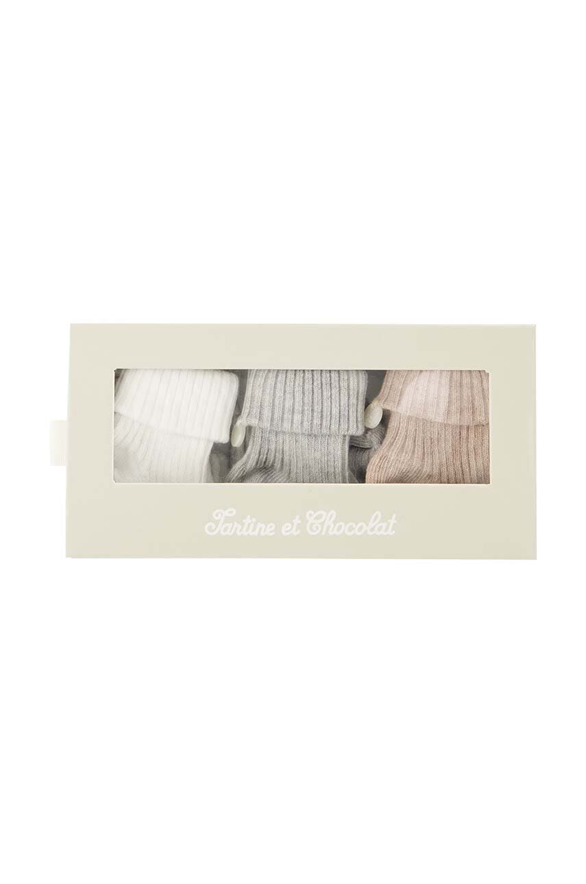 Дитячі шкарпетки Tartine et Chocolat 3-pack колір бежевий TZ99000 Дитячі шкарпетки Tartine et Chocolat 3-pack колір бежевий TZ99000