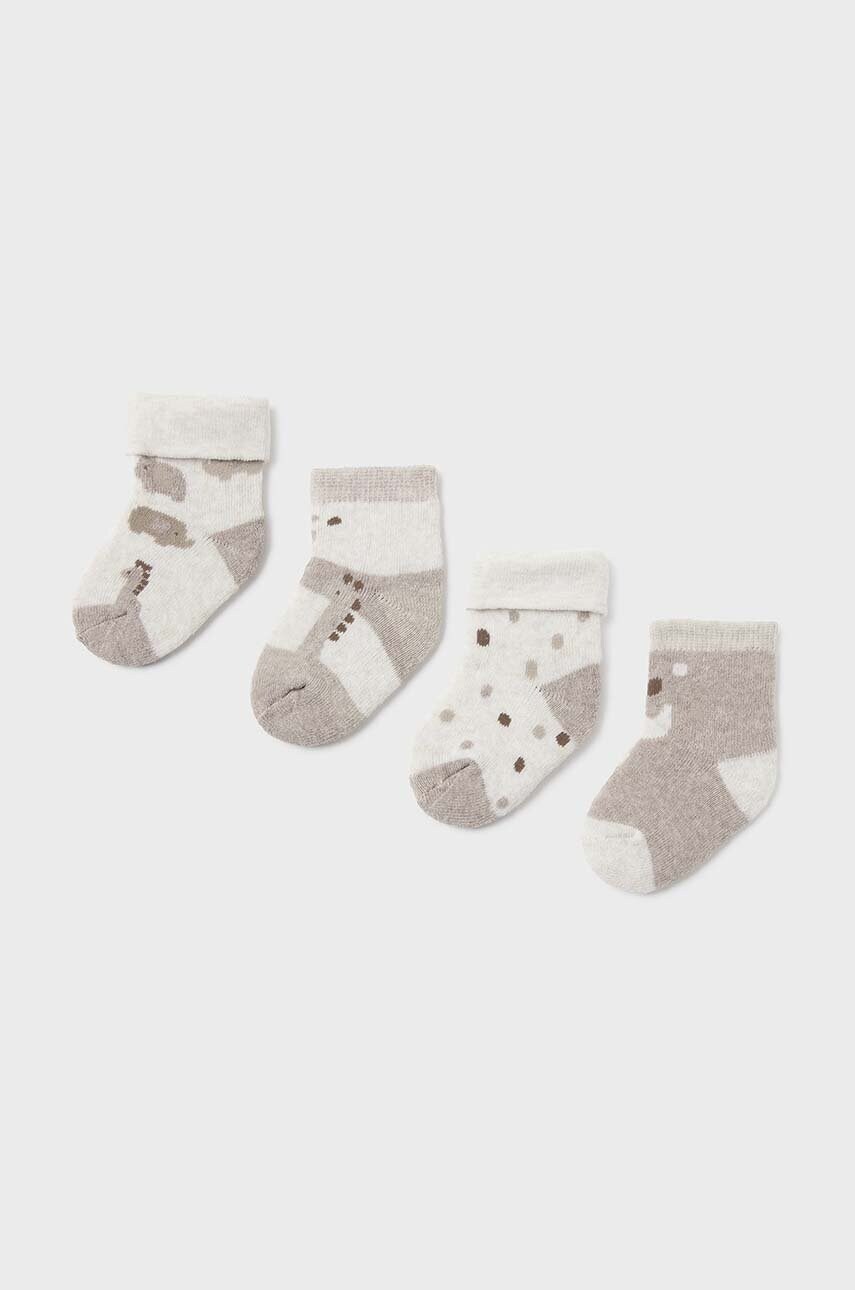Mayoral Newborn sosete bebe 4-pack culoarea maro, 9759