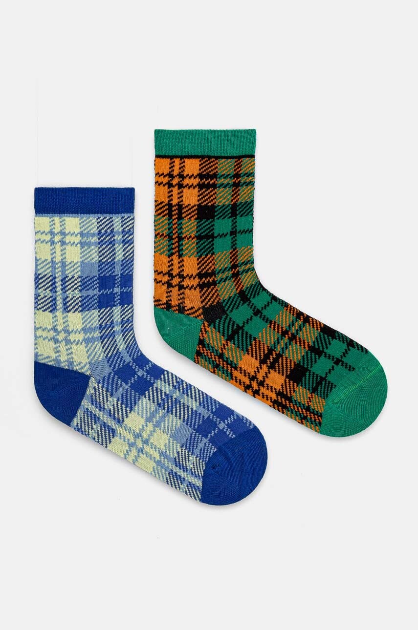 Levně Dětské ponožky United Colors of Benetton 2-pack zelená barva, 6AO30703M