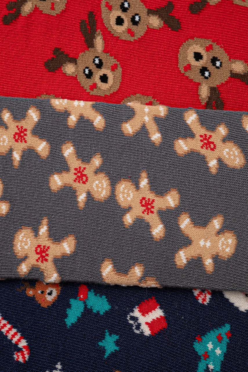 Носки United Colors of Benetton 3 шт цвет красный 6AO30703W Носки United Colors of Benetton 3 шт цвет красный 6AO30703W