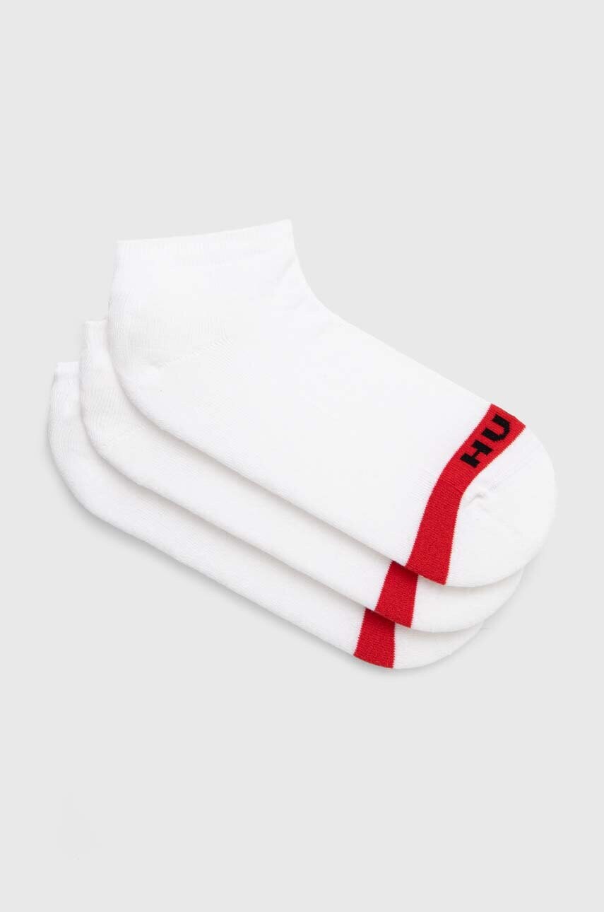 Levně Ponožky HUGO 3-pack pánské, bílá barva, 50514916