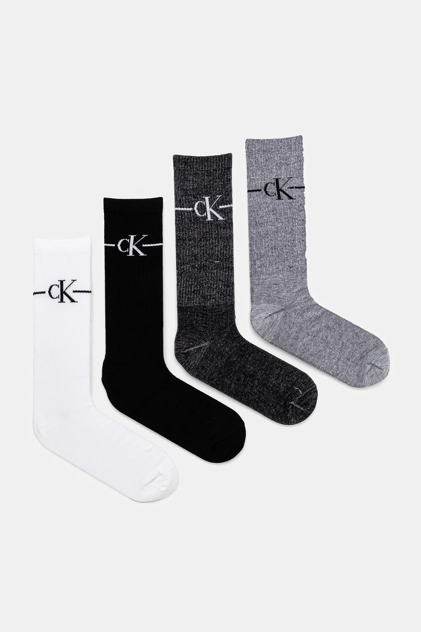 Levně Ponožky Calvin Klein Jeans 4-pack pánské, černá barva, 701229454