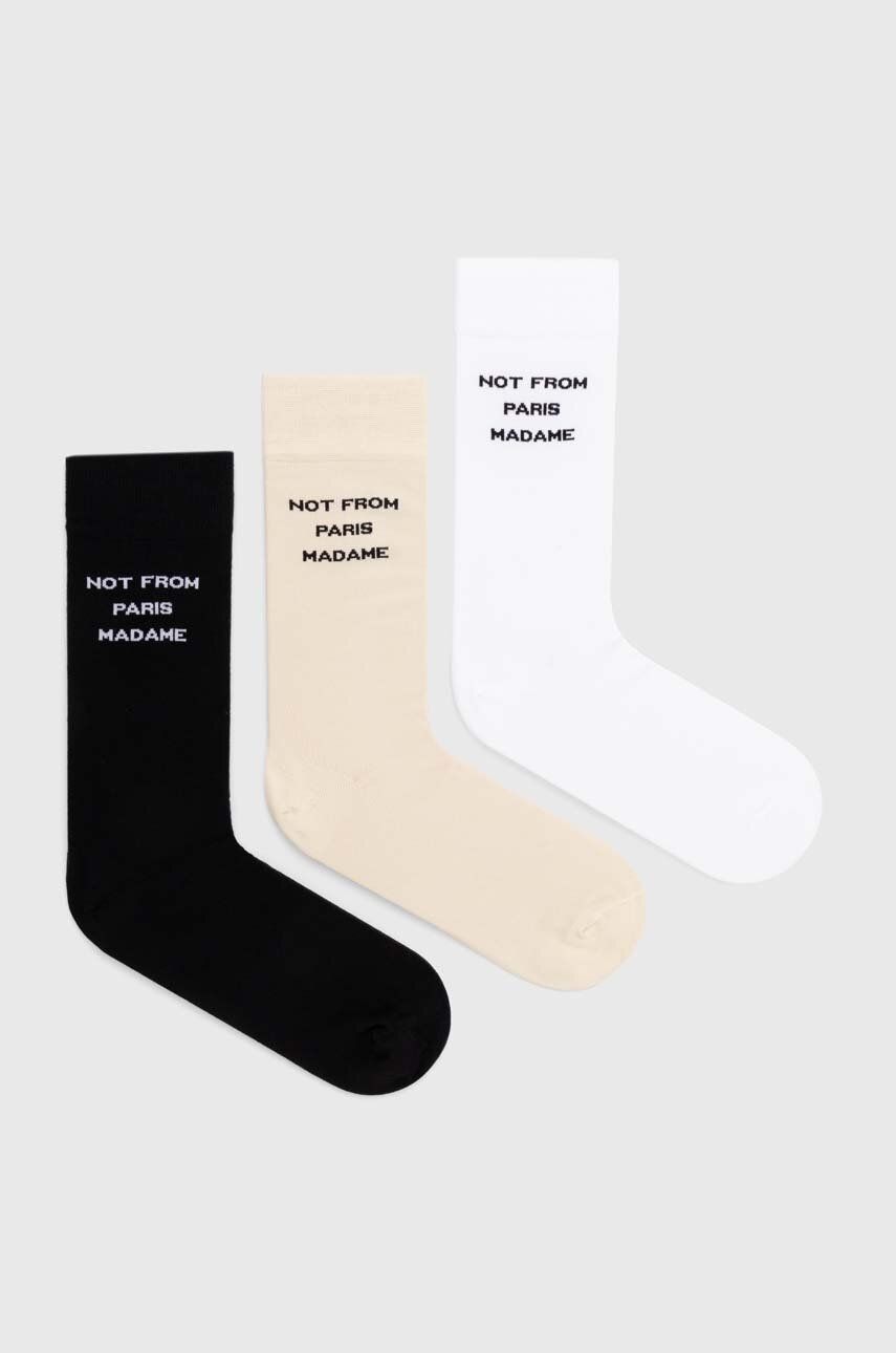 Drôle de Monsieur ciorapi de bumbac Le Pack de Chaussettes Slogan 3-pack PERM-SK101-CO024-MC