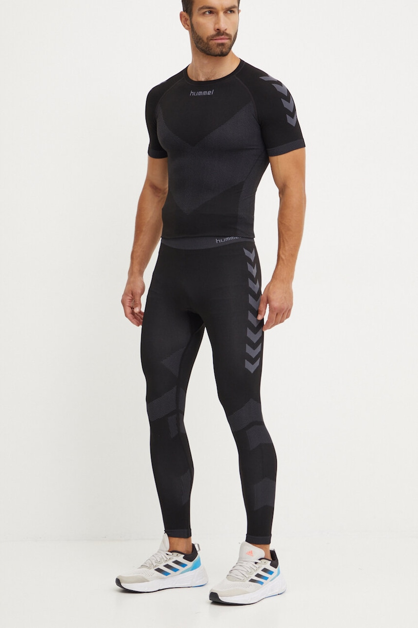 Hummel leggins de antrenament culoarea negru, cu imprimeu, 202640