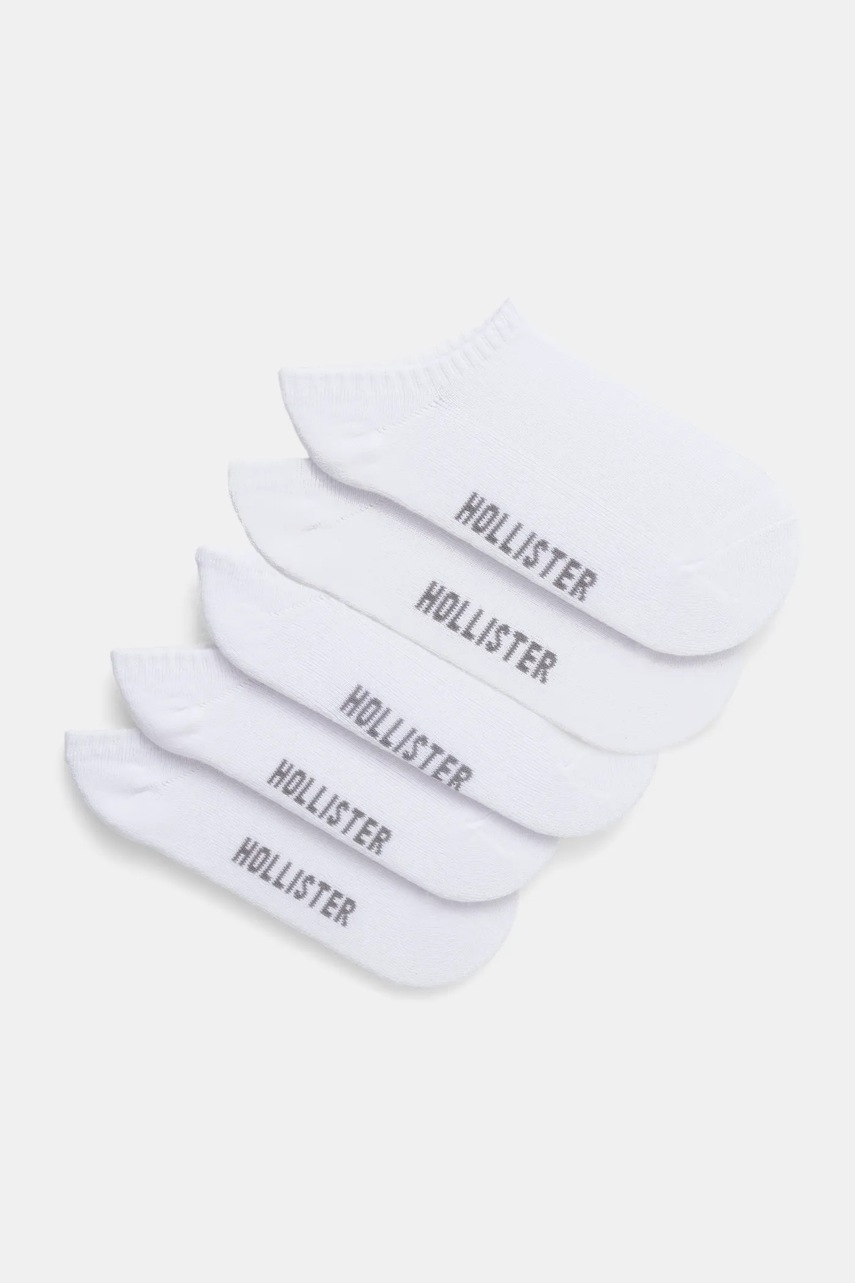 Hollister Co. sosete 5-pack barbati, culoarea alb, KI312-4001