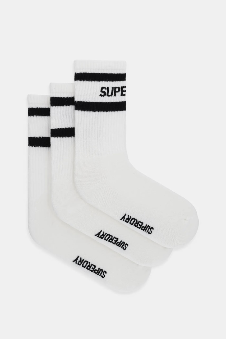 Superdry sosete 3-pack barbati, culoarea alb, M3110462A-C7K