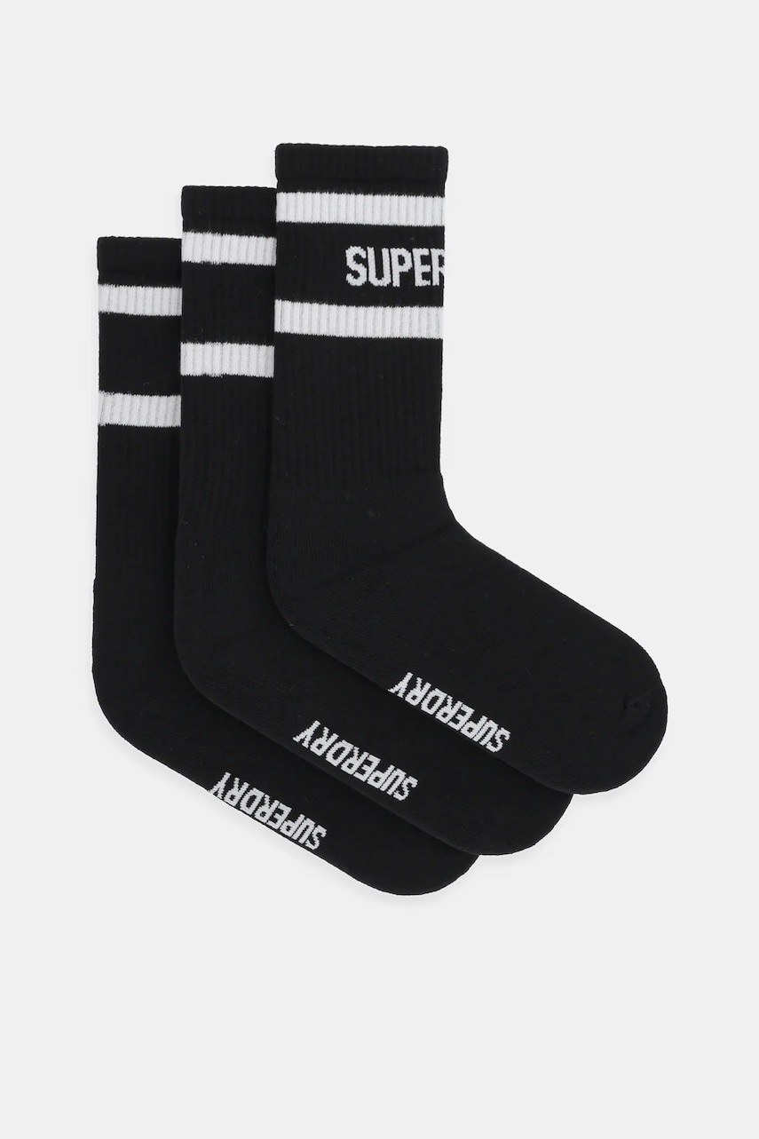 Levně Ponožky Superdry 3-pack pánské, černá barva, M3110462A-CUJ
