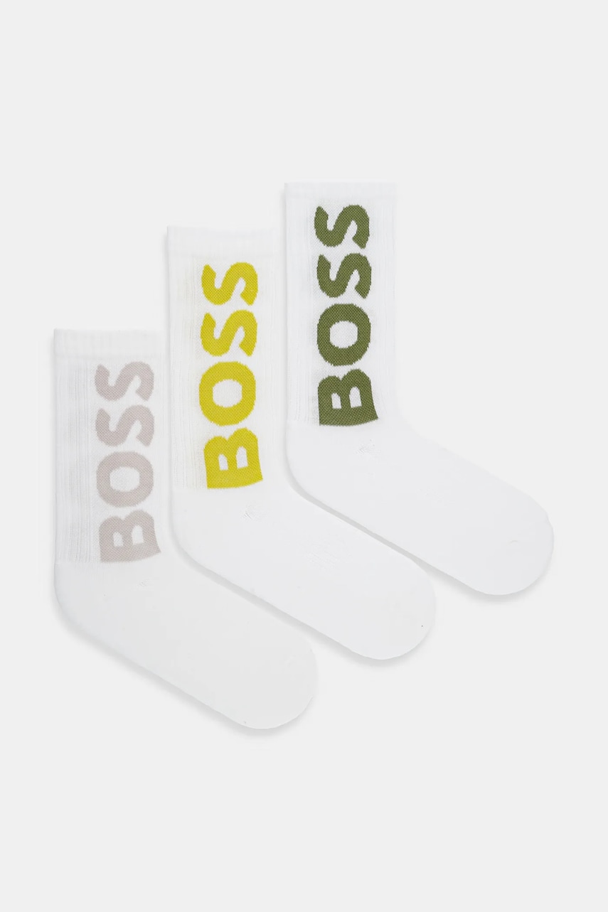 BOSS sosete 3-pack culoarea alb, 50524259
