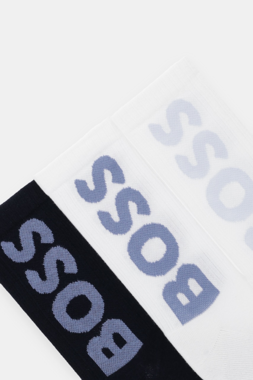BOSS pánske ponožky 3P QS Rib Logo CC 3-pak
