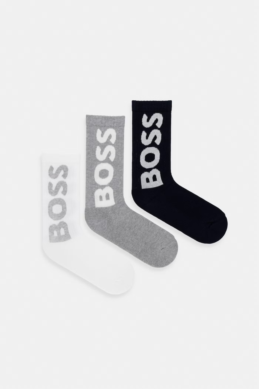 BOSS κάλτσες ανδρικές 3P QS Rib Logo CC 3-pack 50524259 γκρί 39-42,43-46