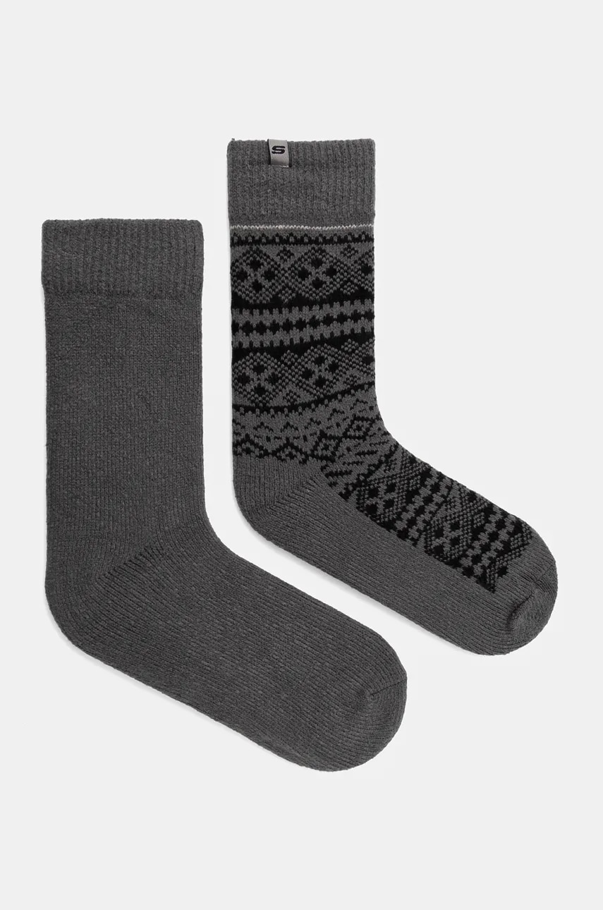 Skechers sosete 2-pack barbati, culoarea gri, SK41049