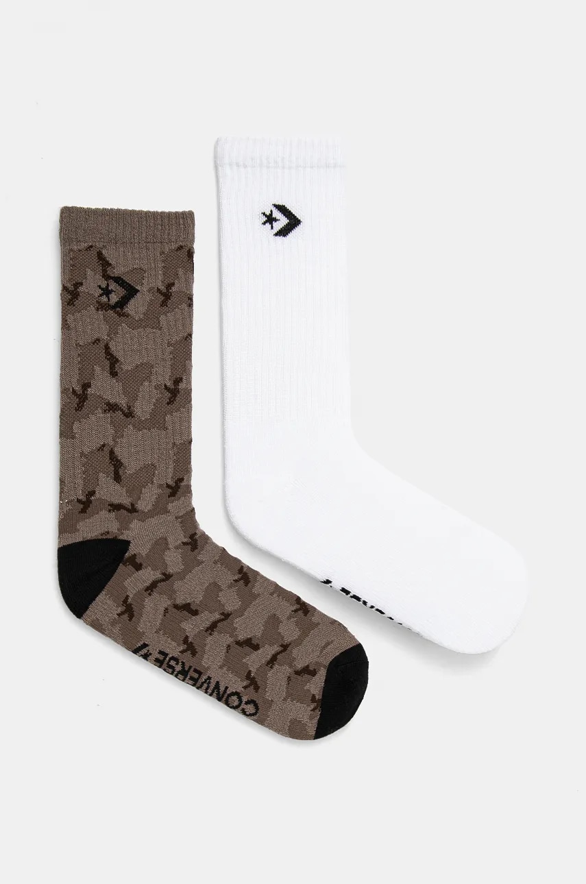 Converse sosete 2-pack barbati, culoarea alb, E1303A-2010