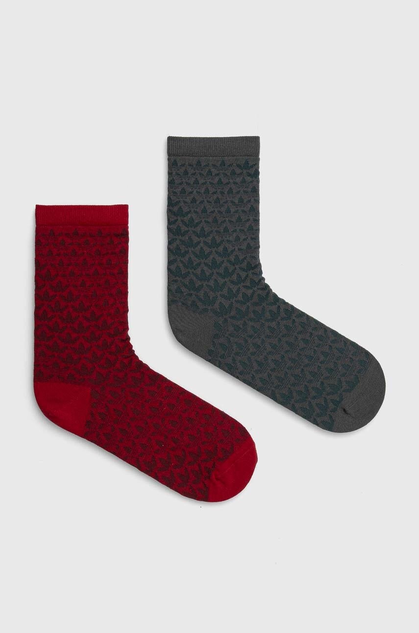 adidas Originals sosete 2-pack culoarea bordo, IX7636 adidas Originals sosete 2-pack culoarea bordo, IX7636