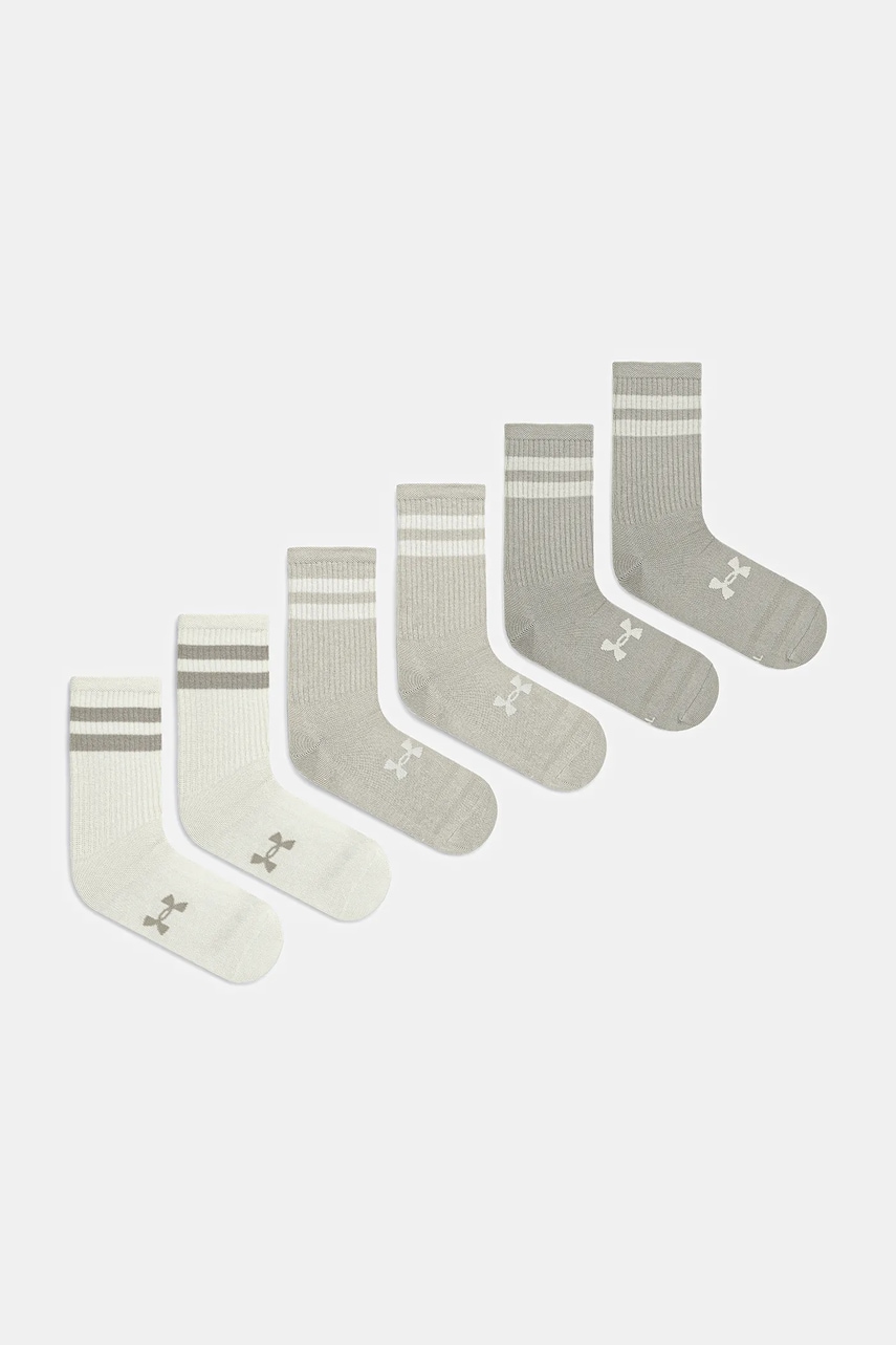 Under Armour șosete 6-pack culoarea alb, 1387058