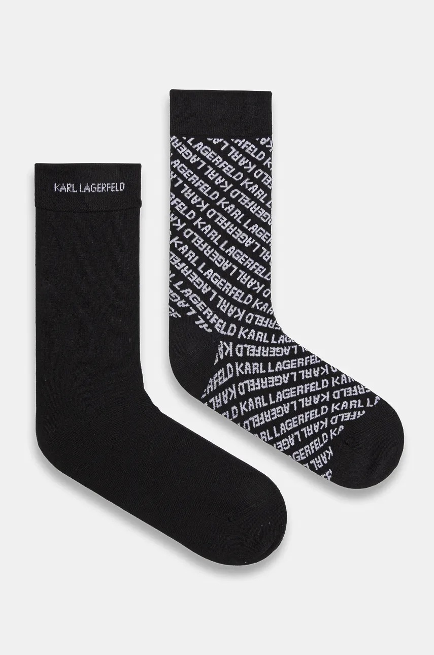 

Чорапи Karl Lagerfeld (2 чифта) в черно 246W6002, Черен