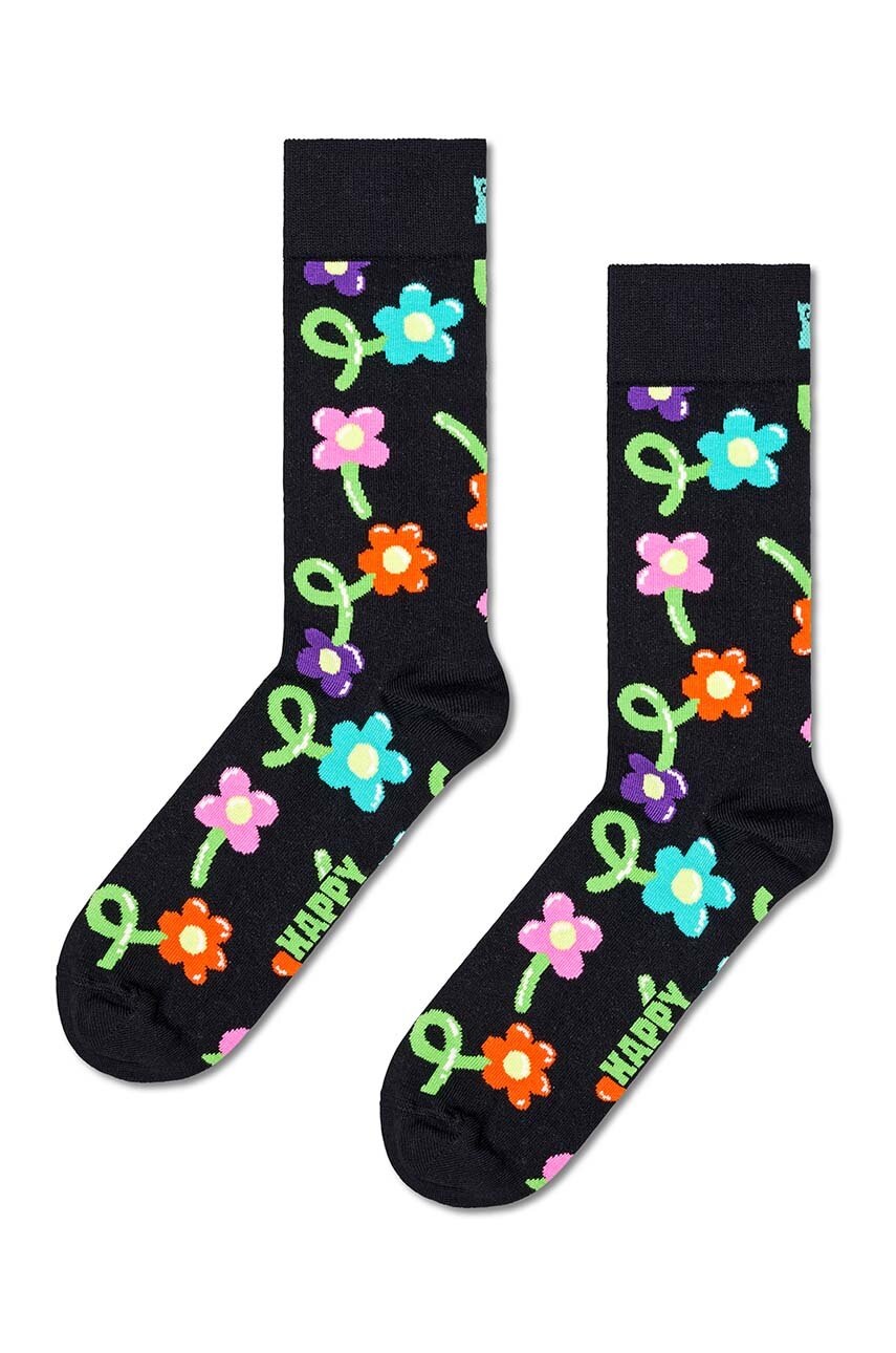 

Чорапи Happy Socks Balloon Flower Sock в черно P001556, Черен