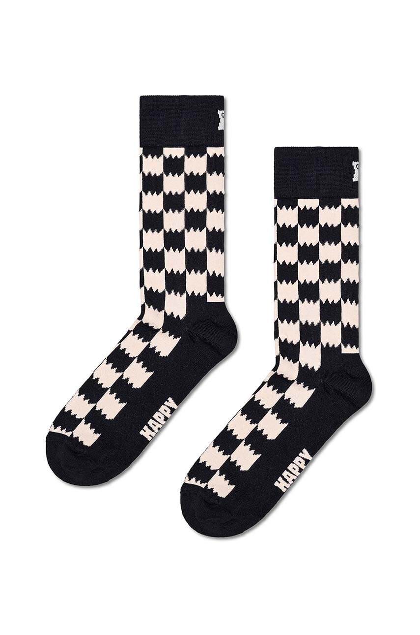 

Чорапи Happy Socks Dizzy Check Sock в черно P001557, Черен