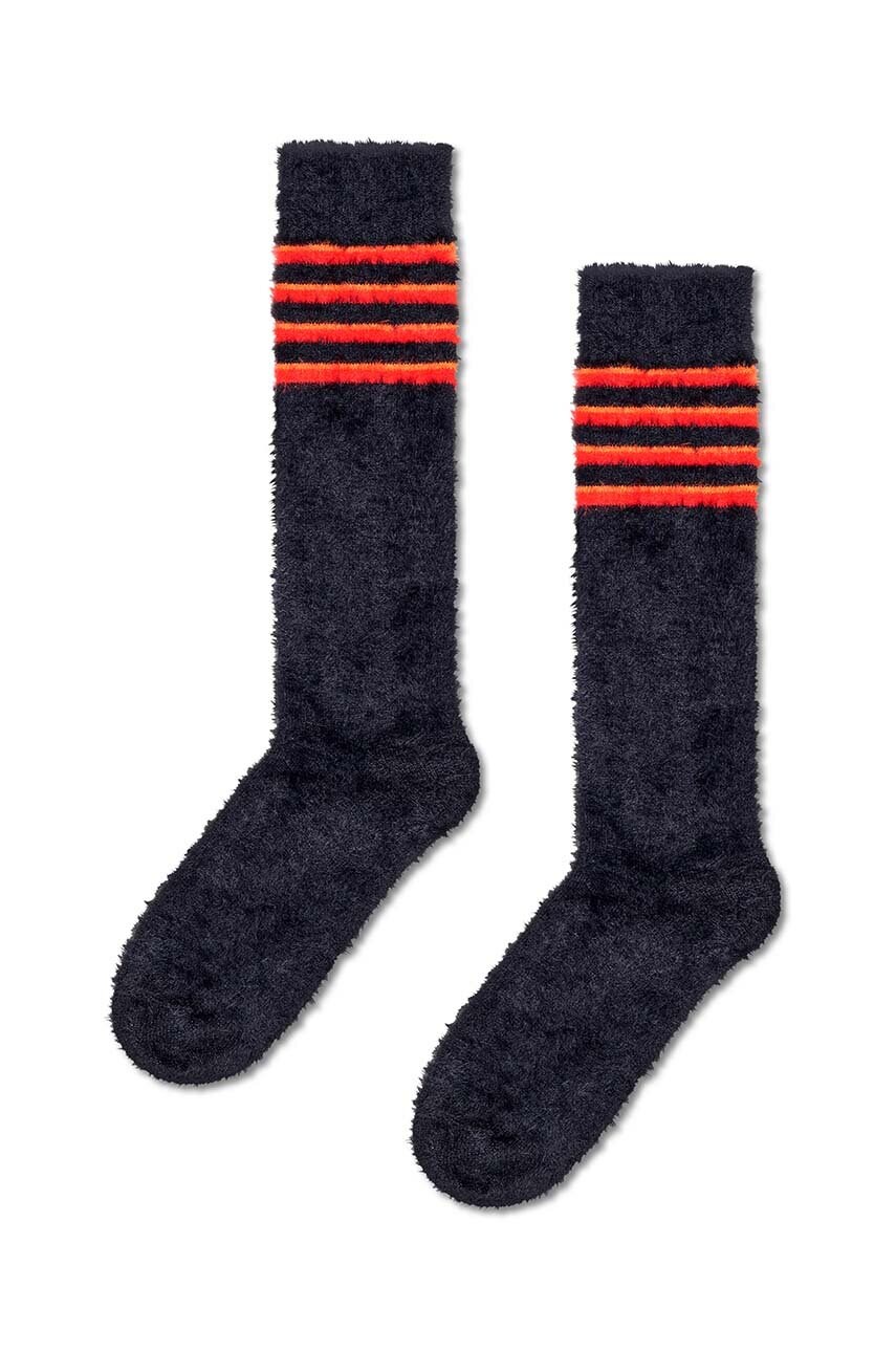 

Чорапи Happy Socks Fluffy Slouch Sock в черно P001322, Черен