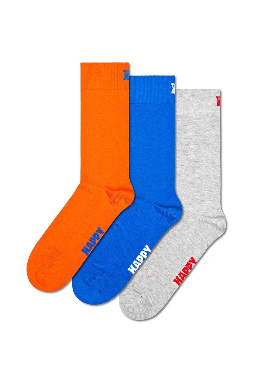 

Чорапи Happy Socks Solid Socks (3 броя) в сиво P001013, Сив