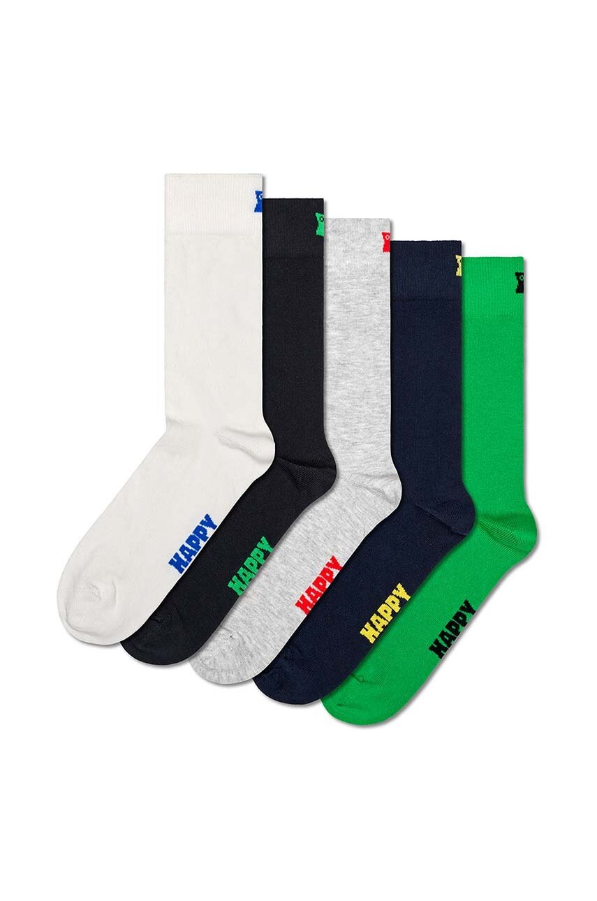 

Чорапи Happy Socks 5-Pack Solid Socks (5 броя) в бяло P001016, Бял