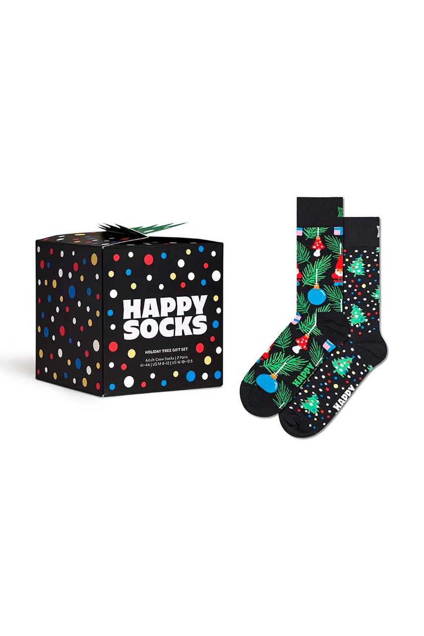 

Чорапи Happy Socks GIFTBOX (2 чифта) в черно P001737, Черен