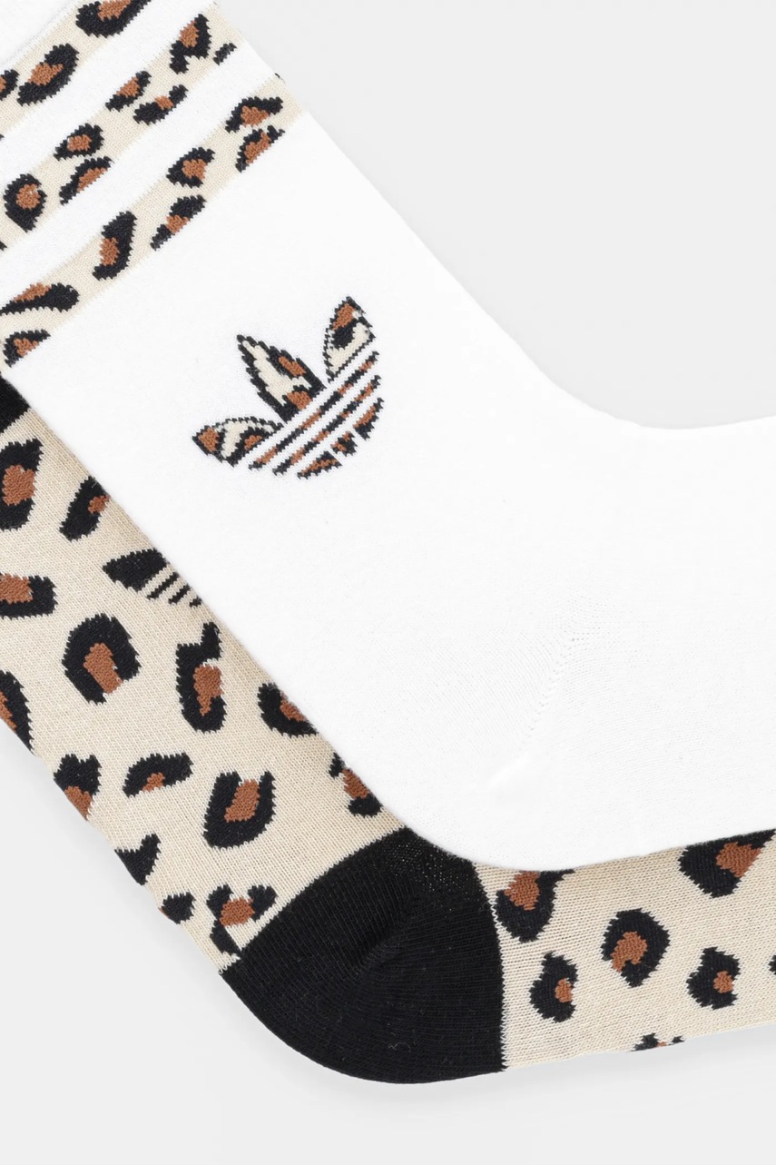 Носки adidas Originals Leopard 2 шт цвет бежевый JJ1636 Носки adidas Originals Leopard 2 шт цвет бежевый JJ1636