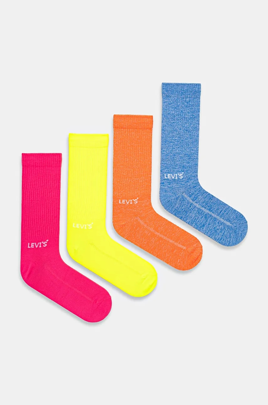 Levi's sosete 4-pack culoarea roz, 37157-1170 Levi's sosete 4-pack culoarea roz, 37157-1170