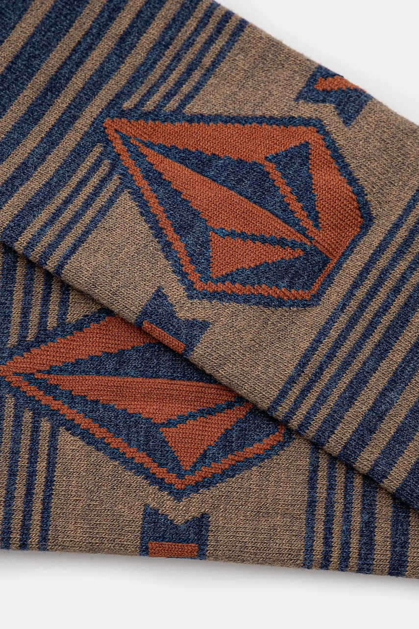Носки с примесью шерсти Volcom цвет коричневый J6352501 Носки с примесью шерсти Volcom цвет коричневый J6352501