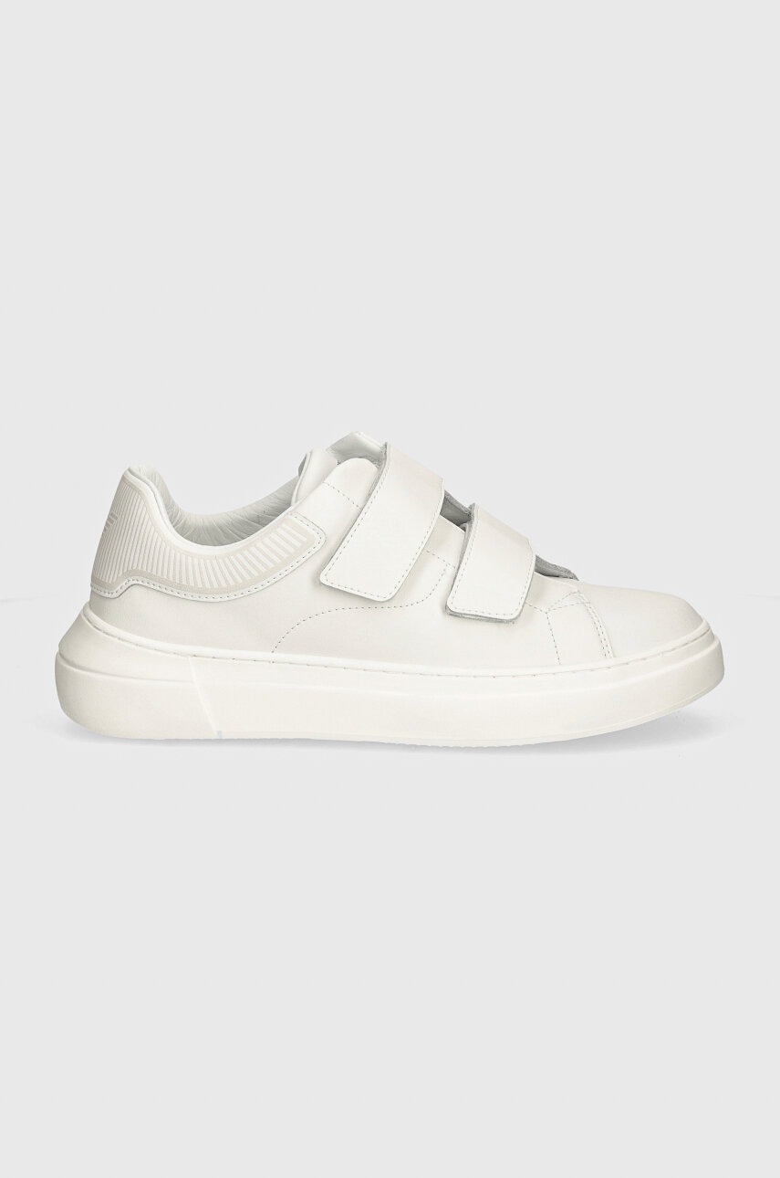 Детские кожаные кроссовки Emporio Armani цвет белый XYX035 XCC76