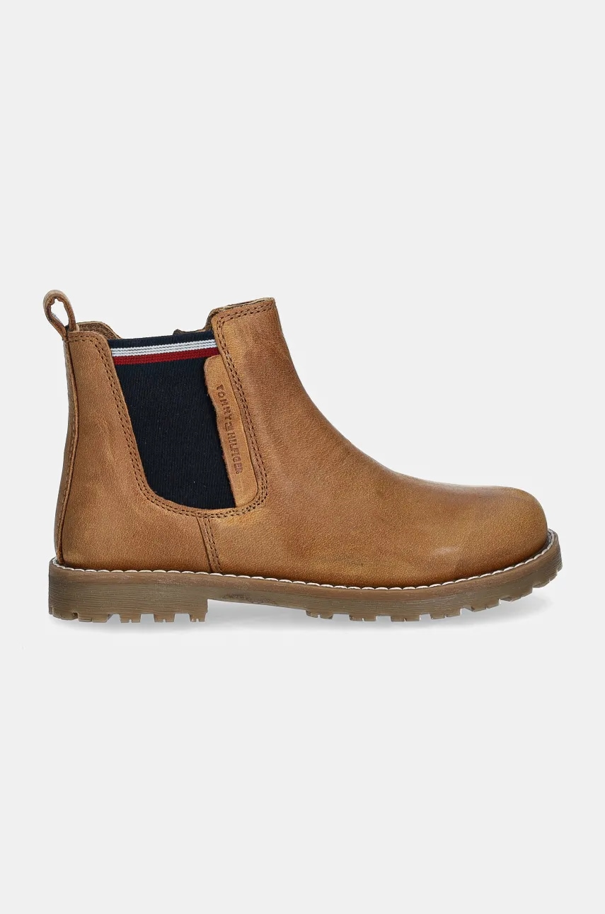 Детские кожаные зимние ботинки Tommy Hilfiger цвет коричневый T1X5-33700 Детские кожаные зимние ботинки Tommy Hilfiger цвет коричневый T1X5-33700