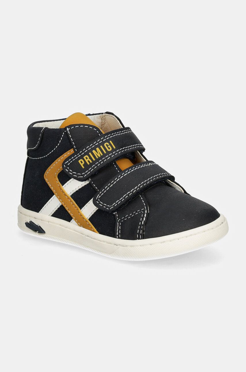 Primigi sneakers de piele întoarsă pentru copii culoarea albastru marin, PLK 69031