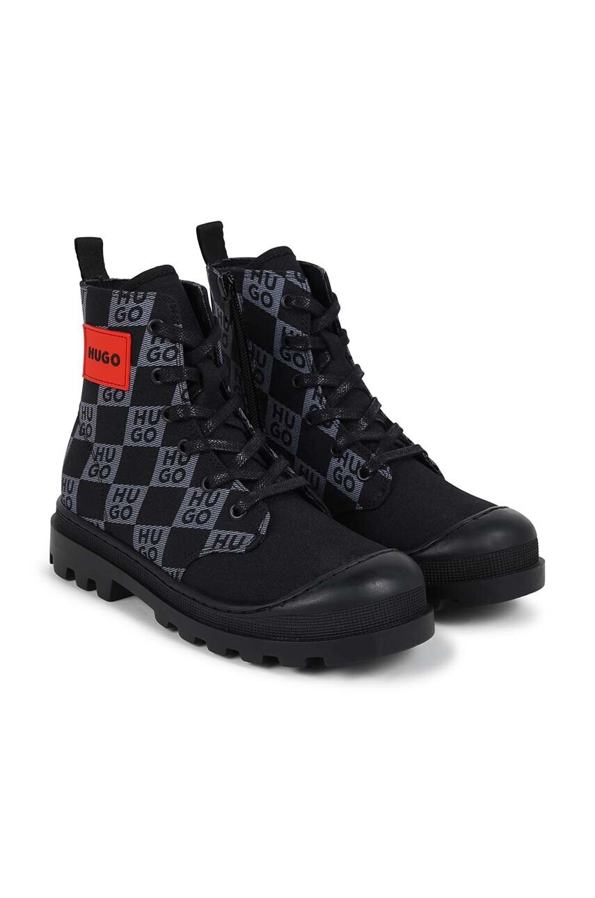 HUGO pantofi copii culoarea negru, G00250